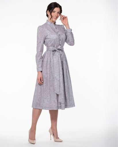 Kleid bedruckt grau-gold